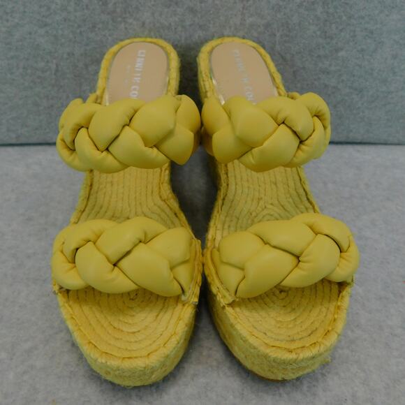 Kenneth Cole Womens Yellow Olivia Braid Espadrilles Wedge Shoes - Size 8 - Picture 6 of 9